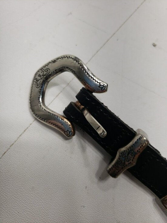 Vintage Brighton Style Concho Leather Belt Silver Tone Western Boho Small main image 8